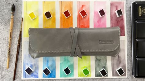 Schmincke Horadam Watercolors With Grey Leather Case Watercolor