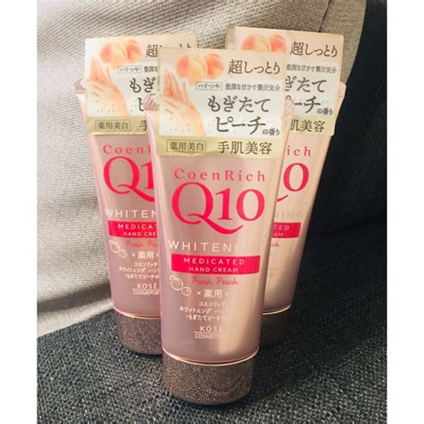 【現貨】高絲 Q10 藥用美白護手霜 水蜜桃香 蝦皮購物