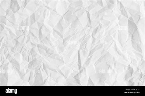 White Crumpled Paper Sheet Background Blank Creased Paper Texture