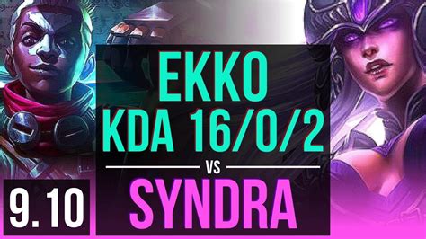 Ekko Vs Syndra Mid Kda Early Solo Kills Legendary Na