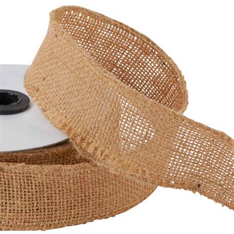 Gold Burlap Wired Ribbon Ribbon And Trims Craft Supplies Factory