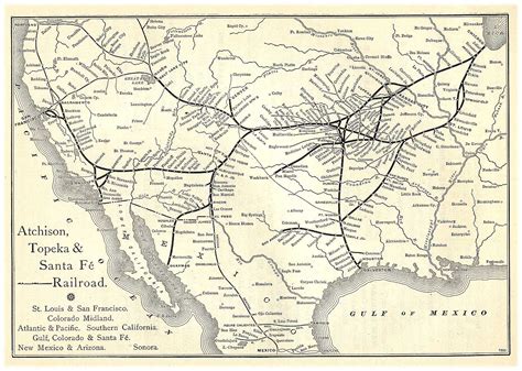 Santa Fe Railroad Map 1881 | Frisco.org - St. Louis-San Francisco Railway