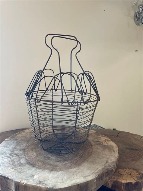 vintage french egg basket egg storage egg collection kitchen storage