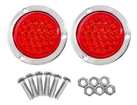 Luces Traseras Led Redondas De Pulgadas Con Biseles Crom Meses