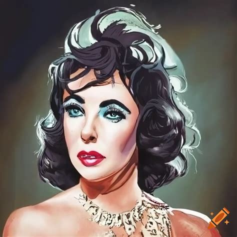 Comic art of merged elizabeth taylor and jane russell on Craiyon