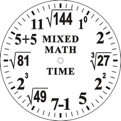 A Black And White Clock With The Words Mixed Math Time On It S Face