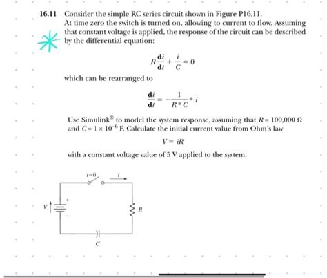 Solved Consider The Simple Rc Series Circuit Shown In Figure