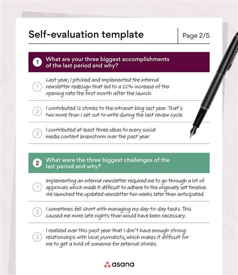 Self-Evaluation Templates: Boost Your Review Process [2023] • Asana