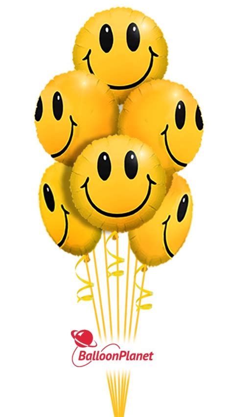 Smiling Faces Just For Fun Balloon Bouquet 7 Balloons Balloon