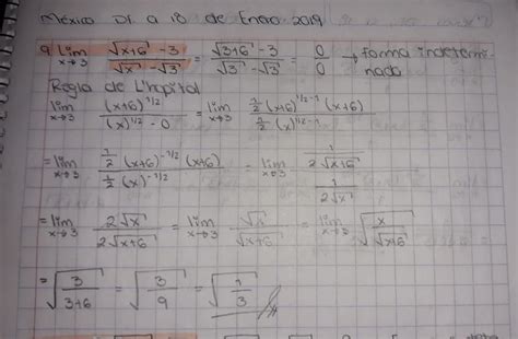 Tareas de Matemáticas Ejercicios de la Regla de L hopital