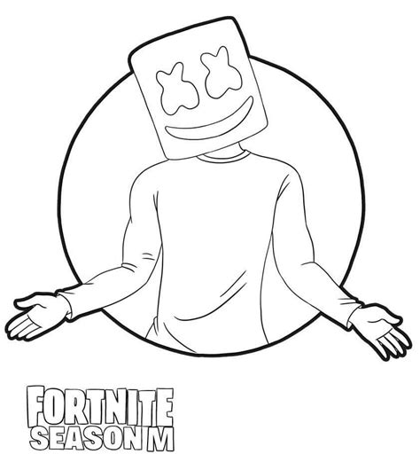 Awesome Marshmello Fortnite Coloring Page Free Printable Coloring