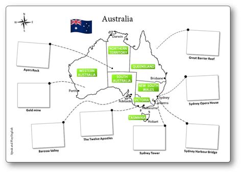 Printable Australia Illustrated Map For Children Australian Map For