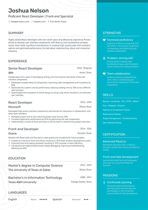 8 React Developer Resume Examples Guide For 2024