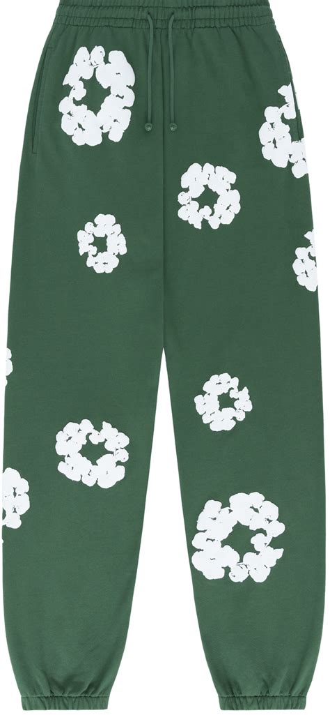 The Cotton Wreath Sweatpants Green Denim Tears