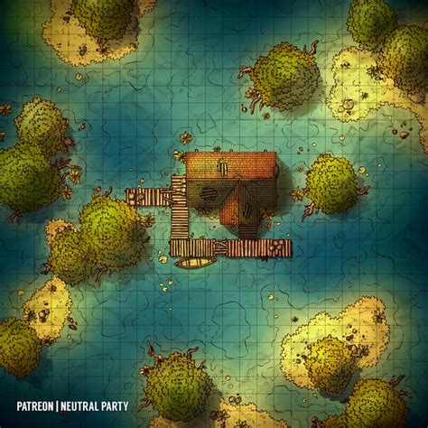 [oc][art] Swamp Shrine Battlemap R Dnd