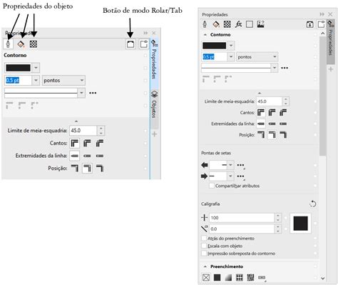 Coreldraw Ajuda Modificar Objetos O Janela De Encaixe De Propriedades