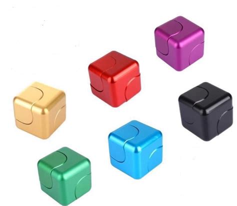 Spinner Magic Cube Square Dice Fidget Hand Finger Spinner Square Metal Spincube Anti Stress