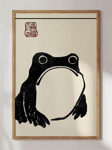 Japanese Prints Grumpy Frog Ii By Matsumoto Hoji Print Edge Wall Art