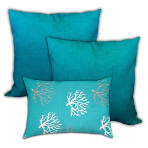 Alcopulco Reefs Indoor/Outdoor Zippered Pillow Covers - Blue Fabric ...