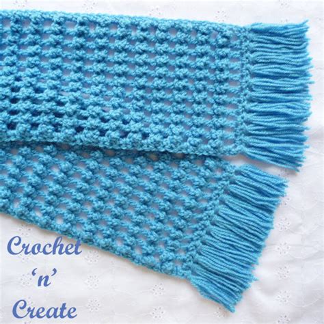 Crochet Filet Bobble Scarf Free Crochet Pattern Crochet N Create