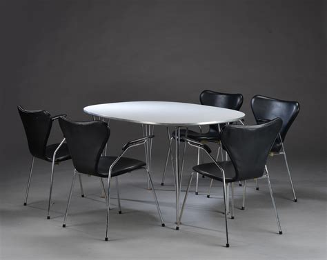 Piet Hein Arne Jacobsen Super Elipse Spisebord Samt 5 3207 Syver