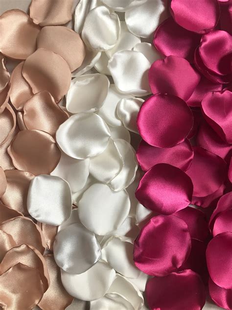 Fuschia Nude Ivory Artificial Handmade Flower Petals Rose Petals Wedding Toss Wedding Aisle