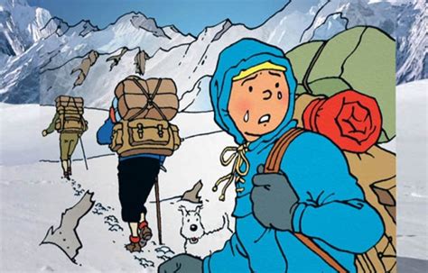 Une Case De Tintin Au Tibet Superposee A Un Paysage Reel La