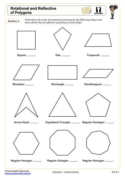 Rotations And Reflections Of Polygons Worksheet Fun And Engaging