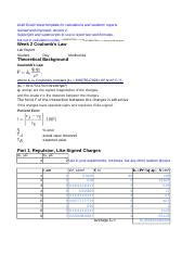 Week Coulomb S Law Lab Report Xlsx Draft Excell Sheet Template