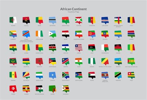 Premium Vector | African Continent countries flag icons collection