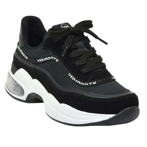 Tenis Via Marte Preto - Tenis Fem. Via Marte Preto/preto/preto 20-7702 - Tênis Feminino ...