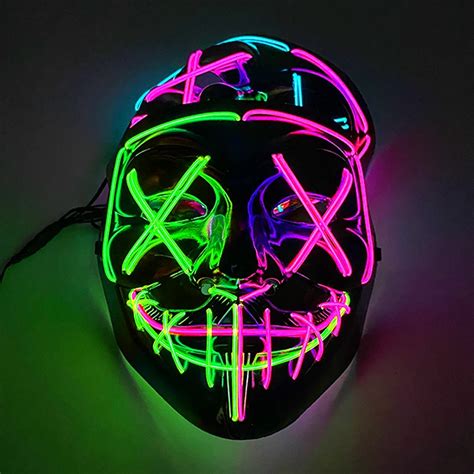 New Led Light Up Party Mask Halloween Neon Mask Masque Masquerade Masks