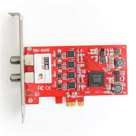 TBS6205 DVB T2 T C Quad TV Tuner PCIe Card