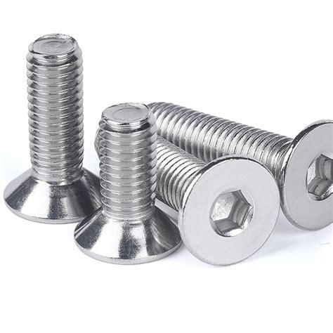 Stainless Steel Ss304 Ss316 Bright M10 M12 Countersunk Socket Head Screw