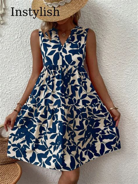 Vestido Corto Con Estampado Bohemio Para Mujer Prenda Elegante Sin