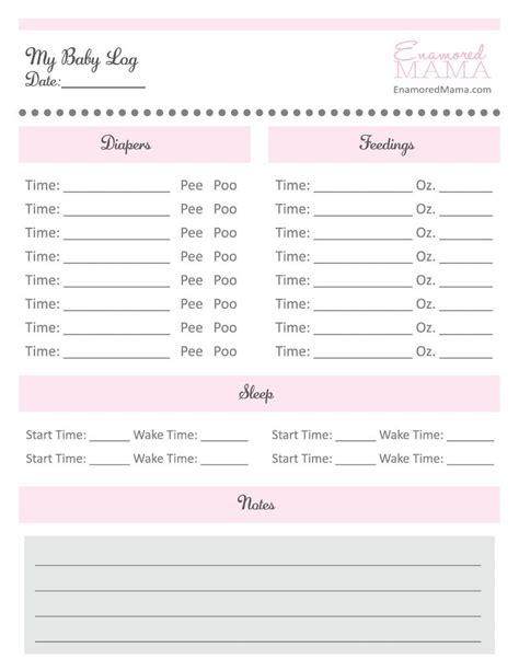 Free Daily Baby Log With Images Baby Schedule Printable Baby