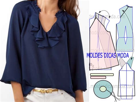 Molde Blusa Azul Moldes Dicas Moda Padr Es De Moda Vestido Sem