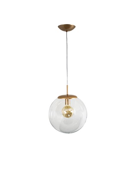 Lustre Pendente Bola Globo Cm Transparente Cobre Iluminamundo