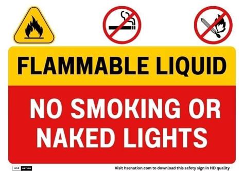 Flammable Liquid No Smoking Or Naked Lights Hsenation