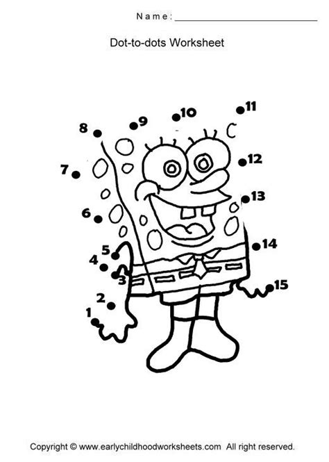 Free Printable Spongebob Dot To Dot