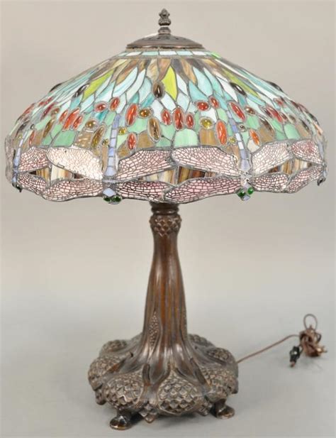 Reproduction Tiffany Style Table Lamp Dragonfly Type Shade