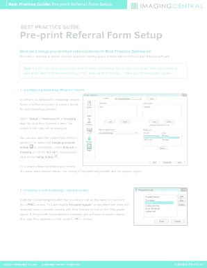 Fillable Online Best Practice Guide Pre Print Referral Form Setup Fax