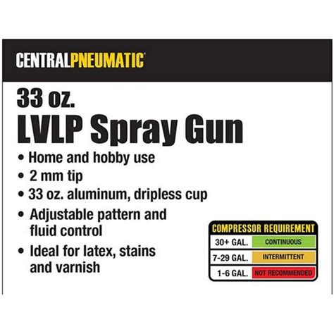 Oz Lvlp General Purpose Air Spray Gun Central Pneumatic Wholesale