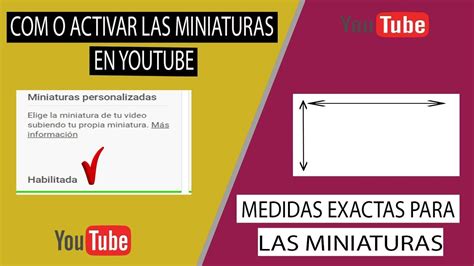 Como Activar Las Miniaturas En YouTube 2019 Medidas Para Hacer Una