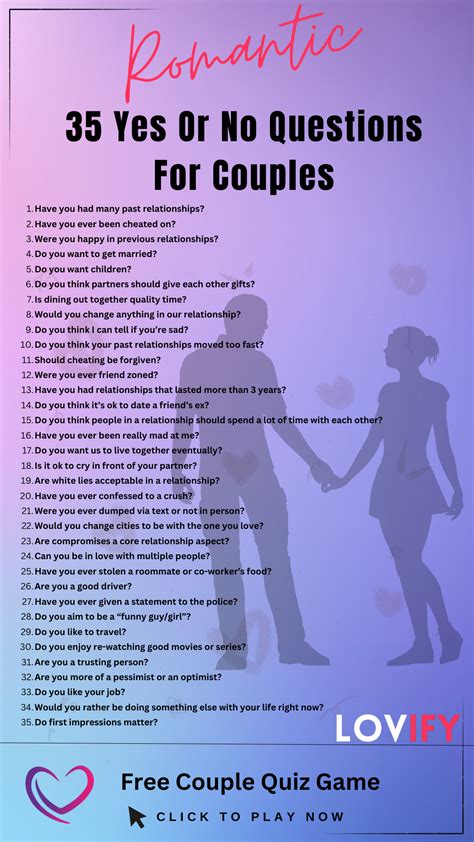 Yes Or No Questions For Couples Romantic Yes Or No Questions For