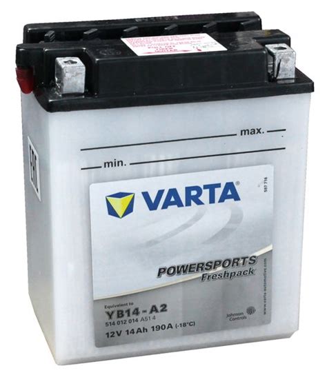 YB14 A2 Varta Powersports Freshpack Motorcycle Battery 514 012 014 EBay