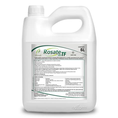 Rosate360 TF 5L Glyphosate Total Weed Killer Non Hazardous Rosate