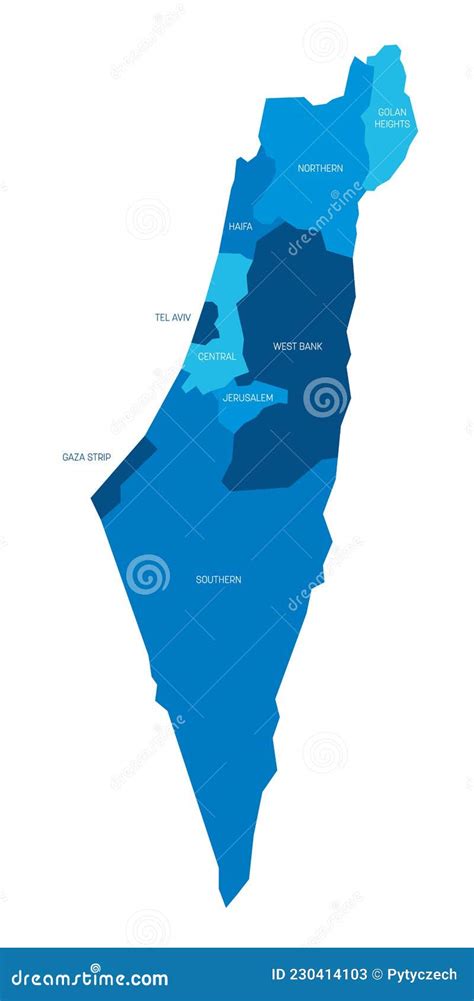 Israel - Administrative Map Of Districts Vector Illustration ...