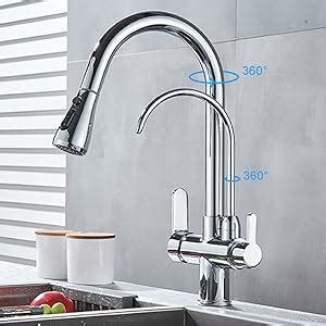 Onyzpily Pure Water Kitchen Faucet With Pull Out Double Handle Hot And