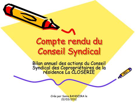 Ppt Compte Rendu Du Conseil Syndical Powerpoint Presentation Free